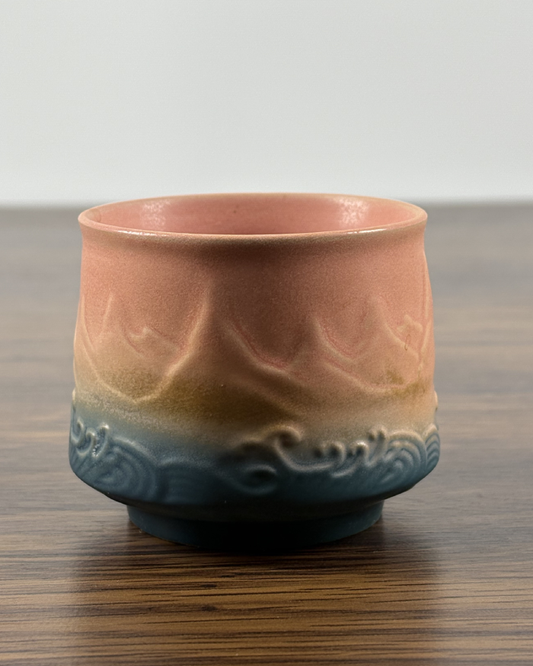 Coarse Pottery Mountain and River Cup (Orange)