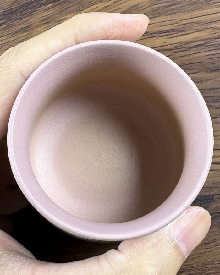 Coarse Pottery Mountain and River Cup (Pink)